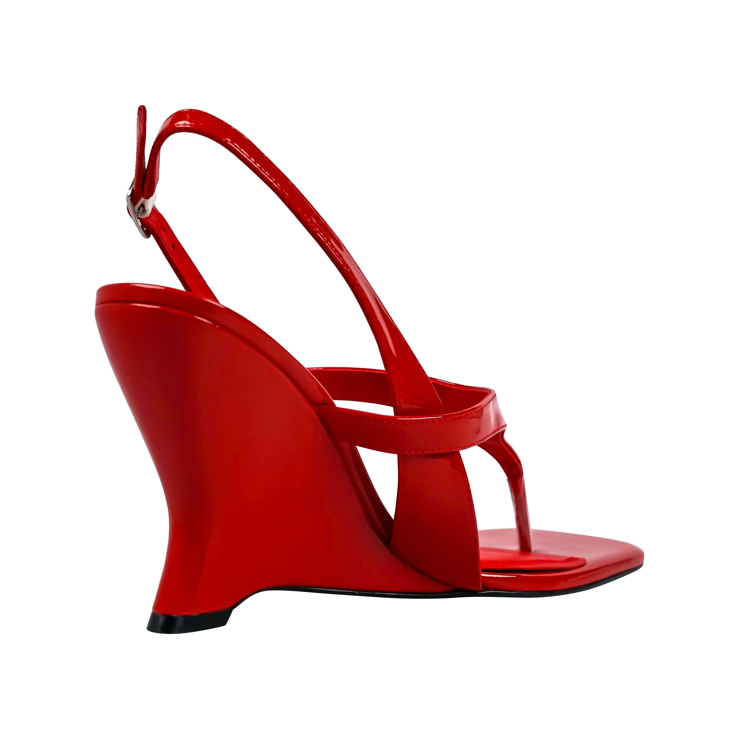 Naomi Sculpted Wedge Sandal in Leather – Women's Extended Sizes 9